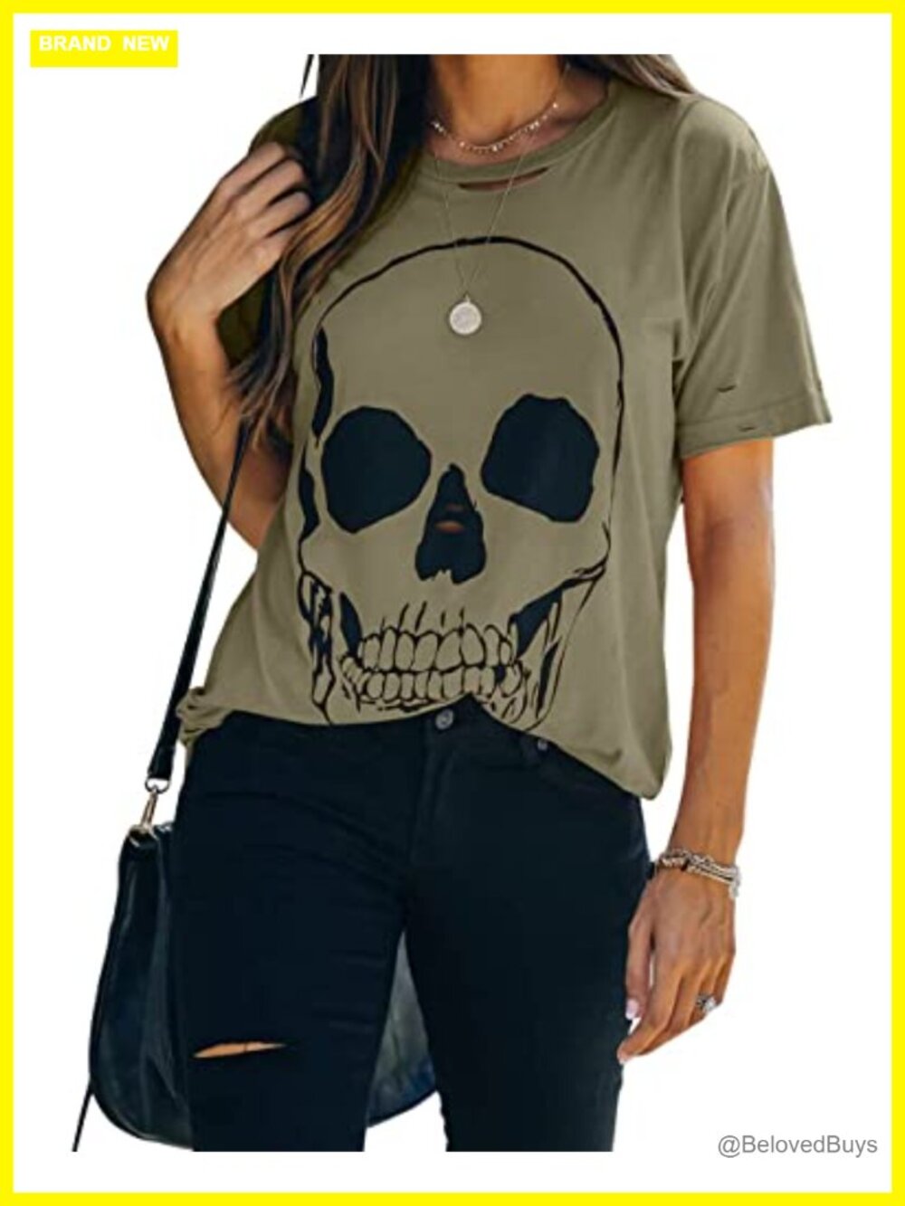 Womens Summer Cotton Graphic T-Shirt Short Sleeve Skull Crew Neck Tee